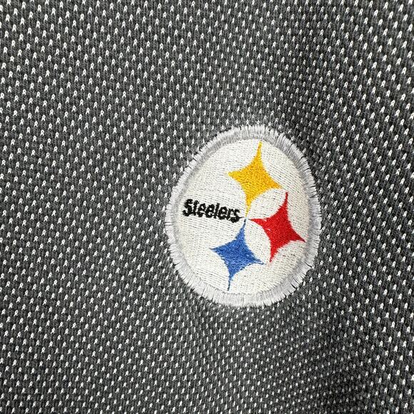 Vintage Pittsburg Steelers Shirt Size XL Grey Short Sleeve Polo Embroidered NFL - Picture 3 of 5
